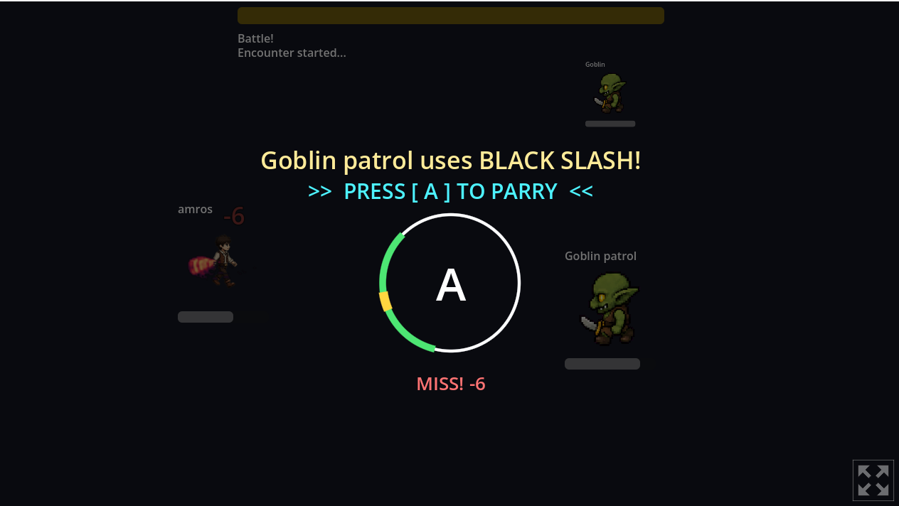 Timing a parry on the combat QTE ring